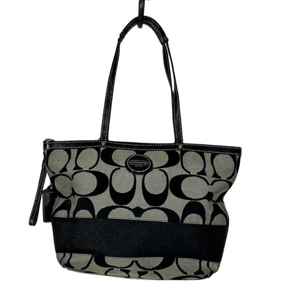 Coach Vintage Luxury Signature Canvas Stripe Tote - Picture 5 of 12